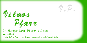 vilmos pfarr business card